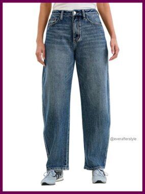 High Waisted Rigid Magic Marlow Arc Barrel Leg Jeans